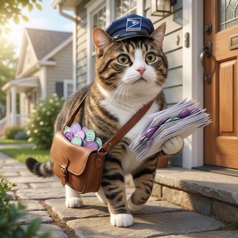 Levercat as a mail carrier